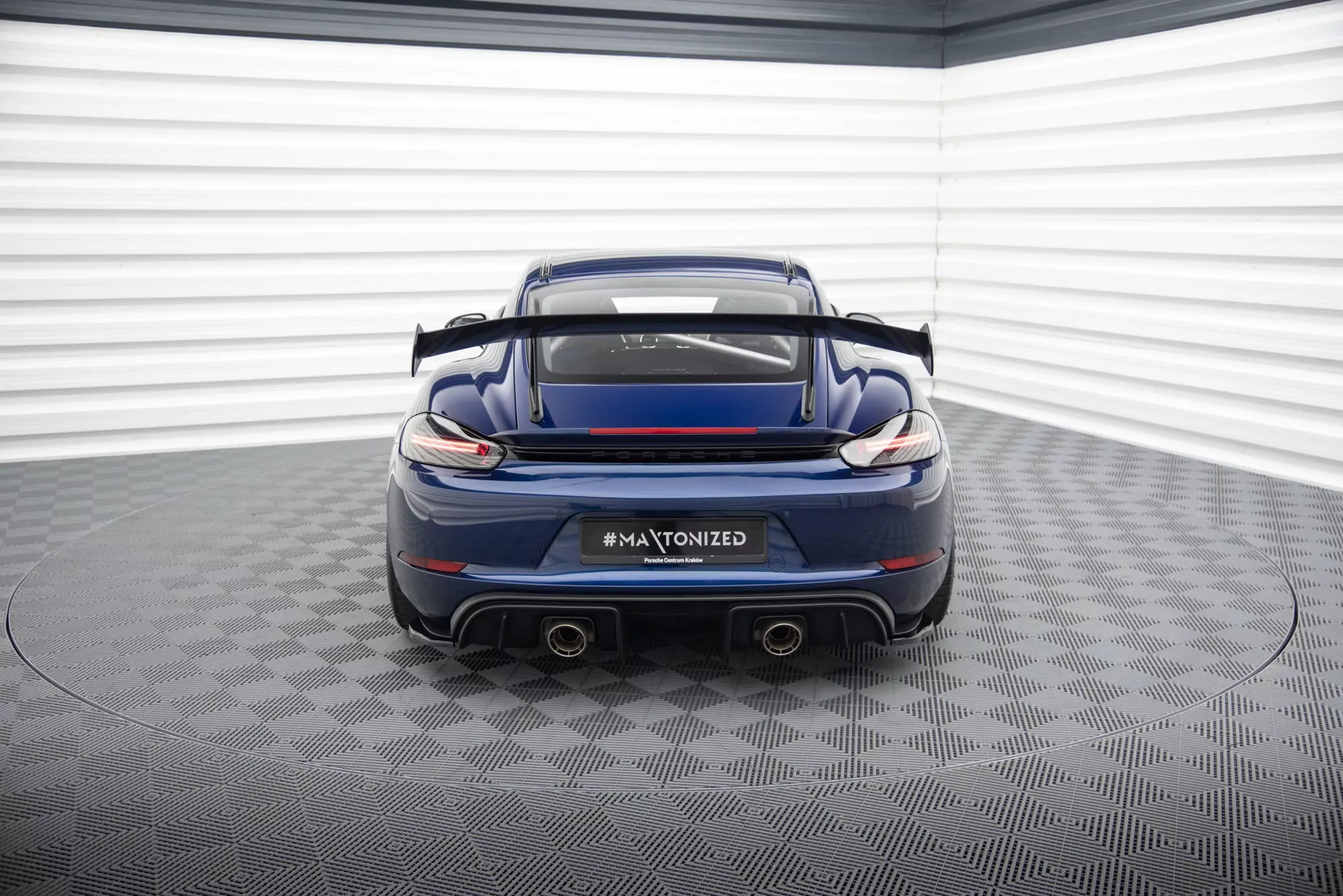 Heck Ansatz Flaps Diffusor Für Porsche 718 Cayman GT4 RS 982c Schwarz Hochglanz