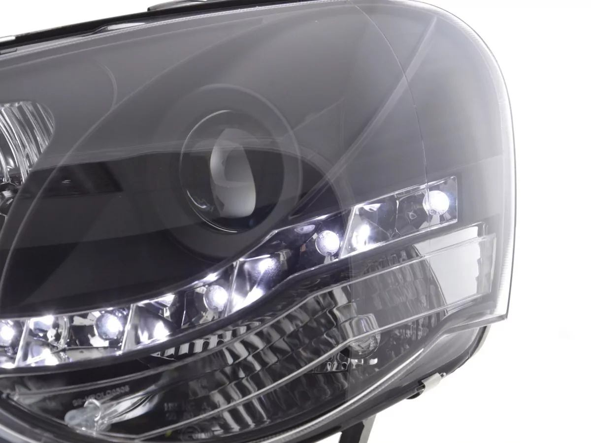 Scheinwerfer Set Daylight LED TFL-Optik VW Polo Typ 9N3 Bj. 05-09 schwarz für Rechtslenker