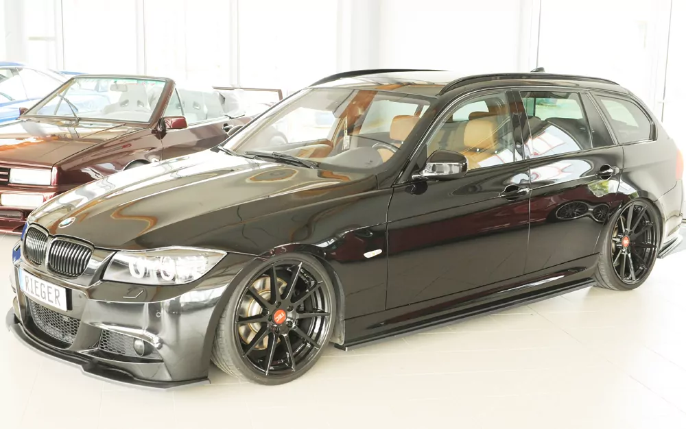 Rieger Seitenschweller links ansatz matt schwarz für BMW 3er E91 Touring 09.08- (ab Facelift) LCI