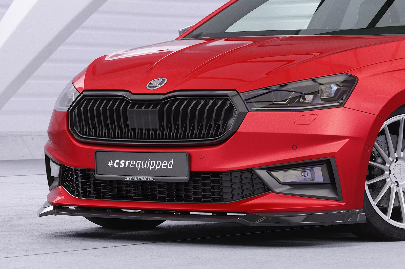 Cup-Spoilerlippe mit ABE für Skoda Fabia 4 Monte Carlo CSL829 Schwarz Strukturiert