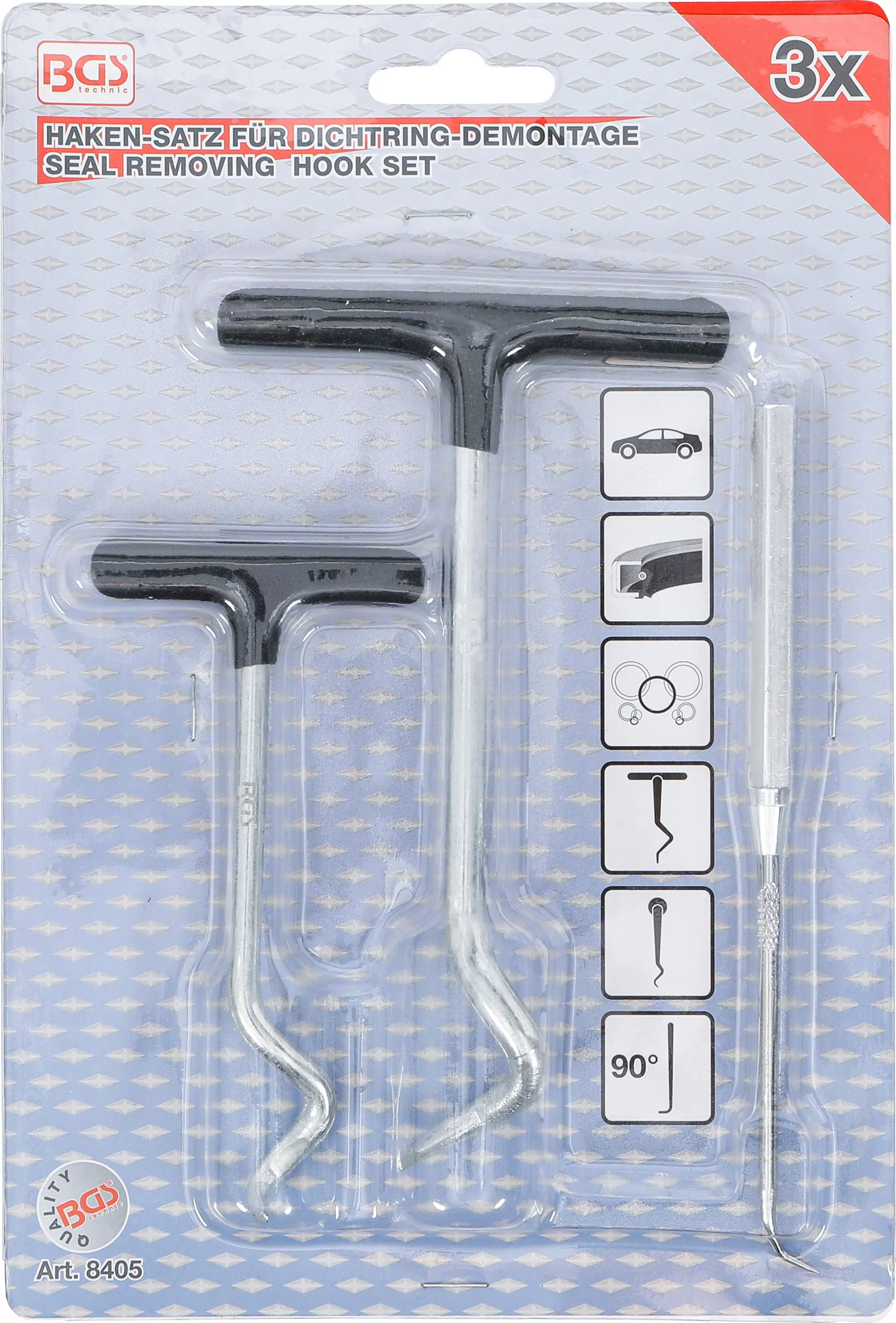 Haken-Satz für Dichtring-Demontage | 3-tlg.