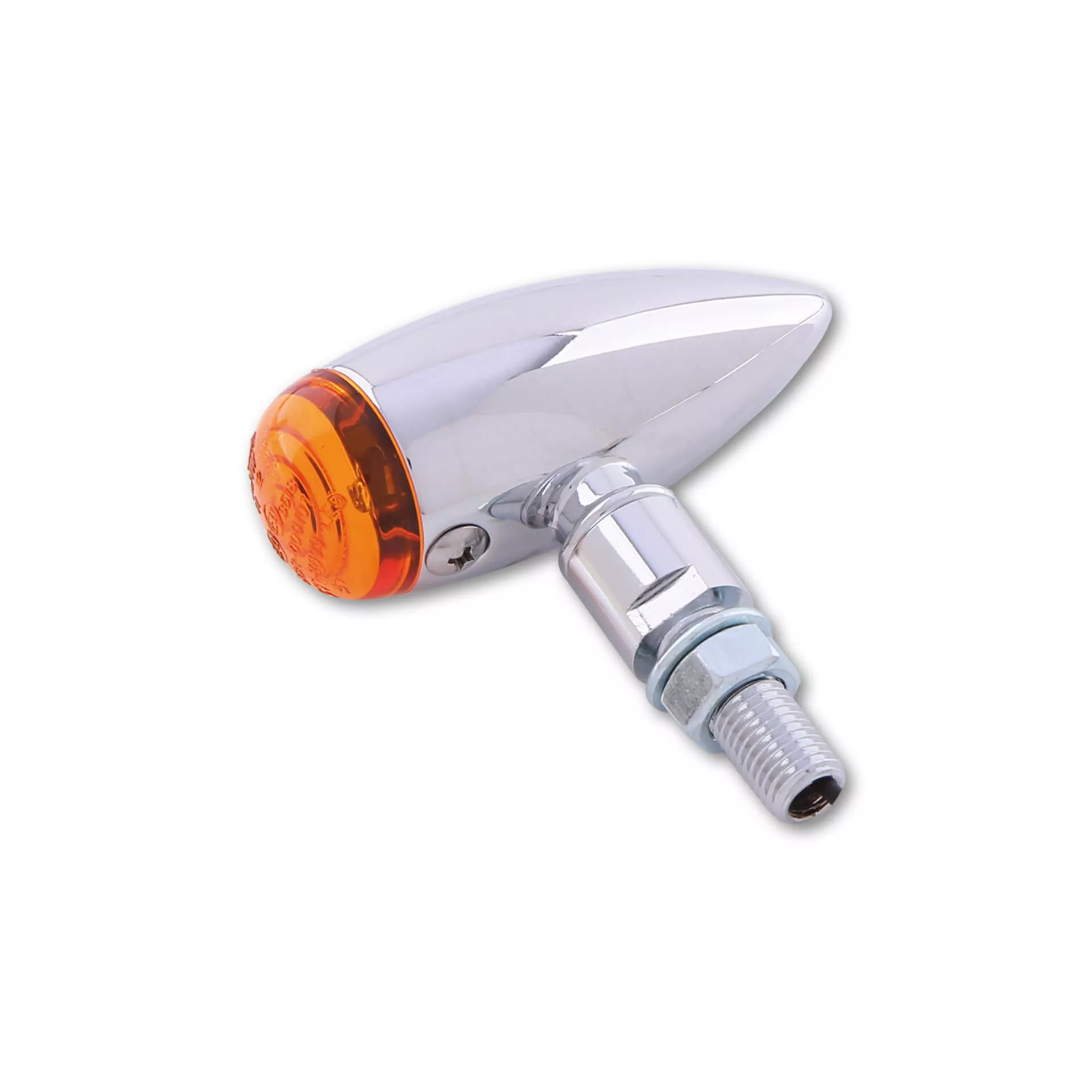 HIGHSIDER smart Micro-Bullet Glühlampen Blinker Gehäuse Chrom / Linse Orange (Paar), Vorn & Hinten