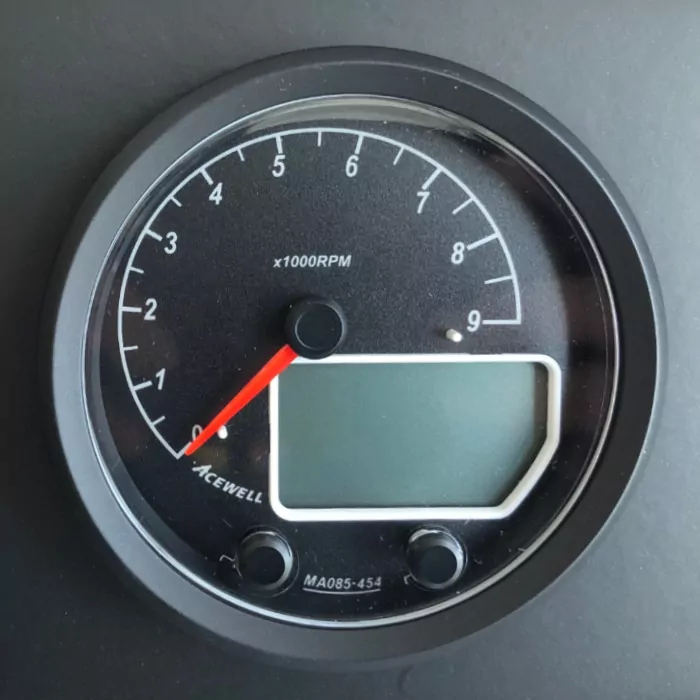 Acewell | Analog Dzm 9000rpm | Digital Tacho | Ring Schwarz | Zifferblatt Schwarz | Gehäuse Schwa