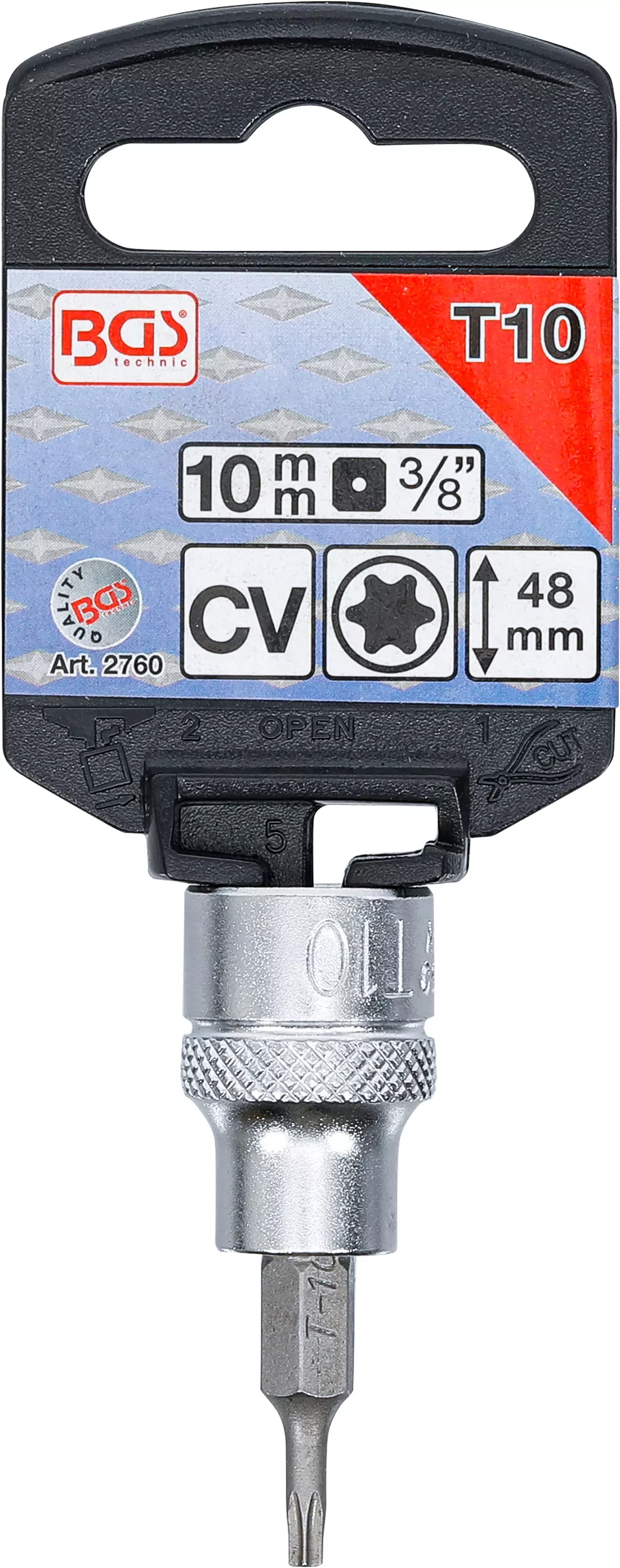 Bit-Einsatz | Antrieb Innenvierkant 10 mm (3/8") | T-Profil (für Torx) T10