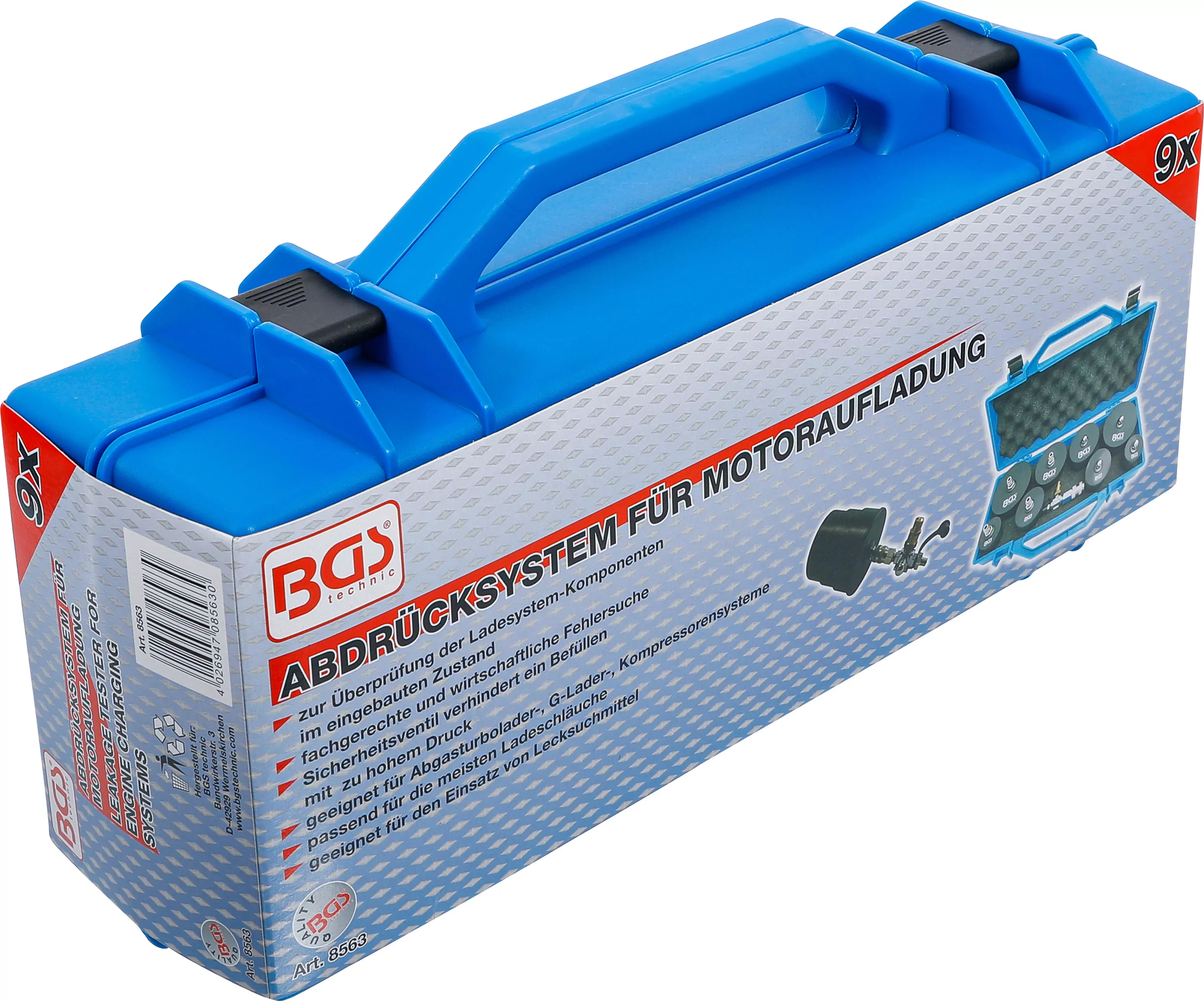 Turbolader-Ladeluft-System-Prüfkoffer-Satz | 9-tlg.