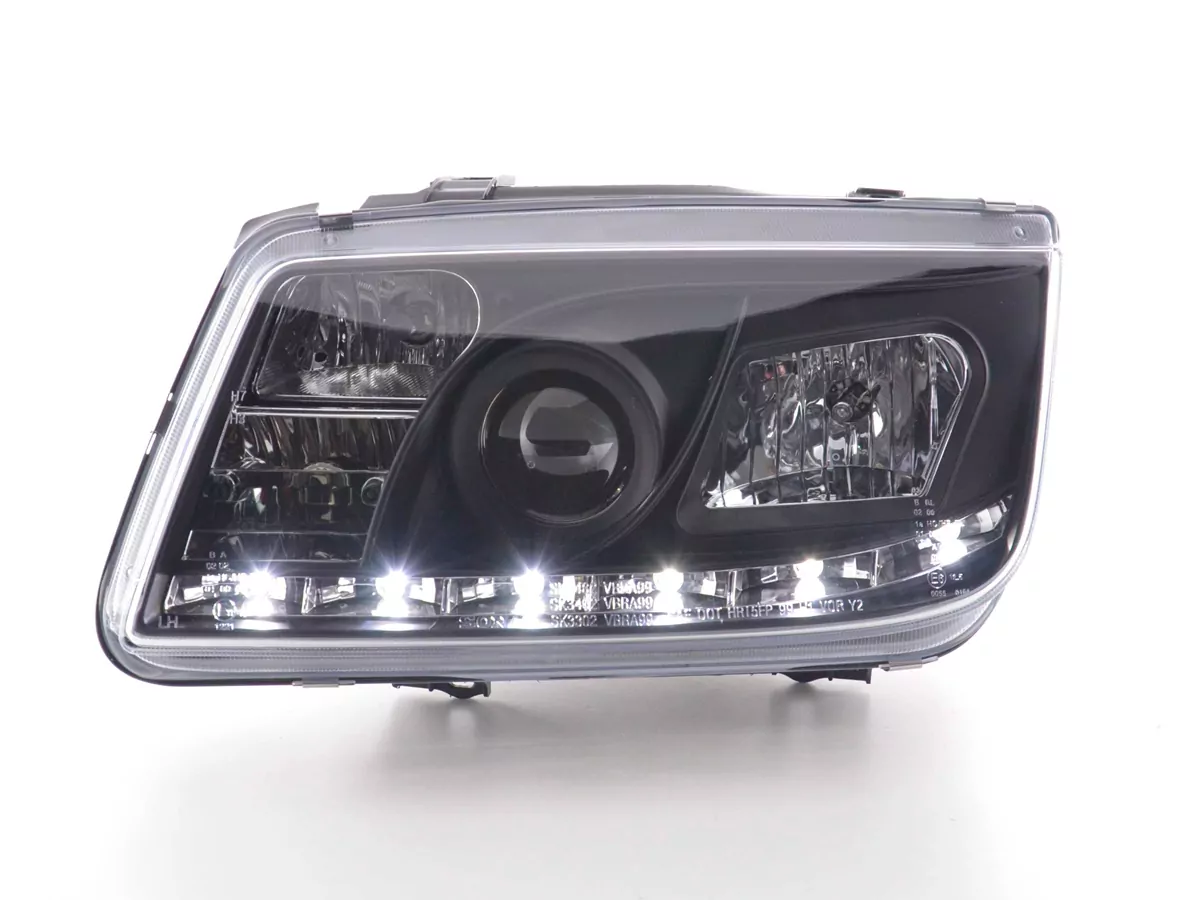 Scheinwerfer Set Daylight LED TFL-Optik VW Bora Typ 1J Bj. 99-04 schwarz