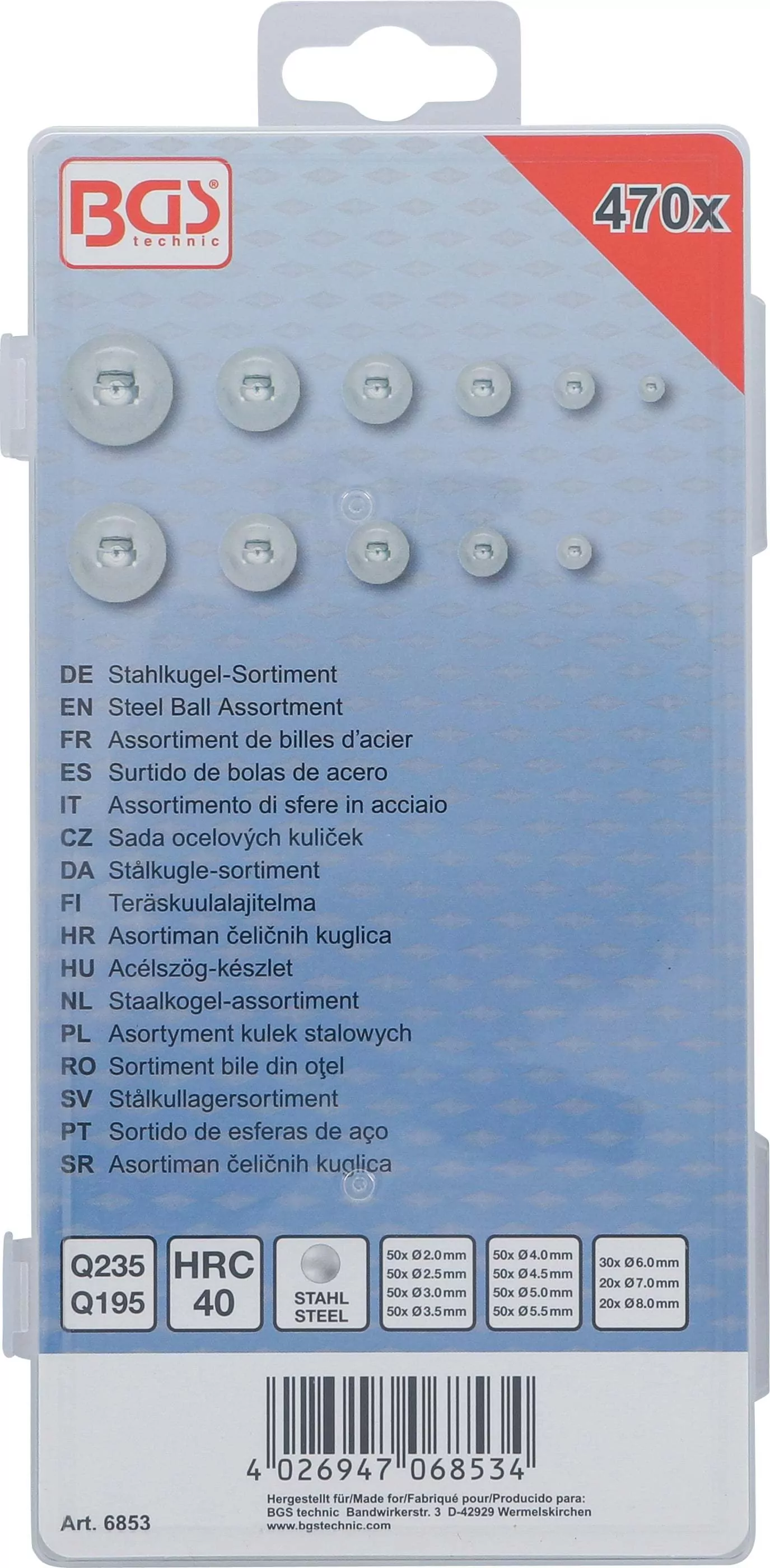 Stahlkugel-Sortiment | 470-tlg.