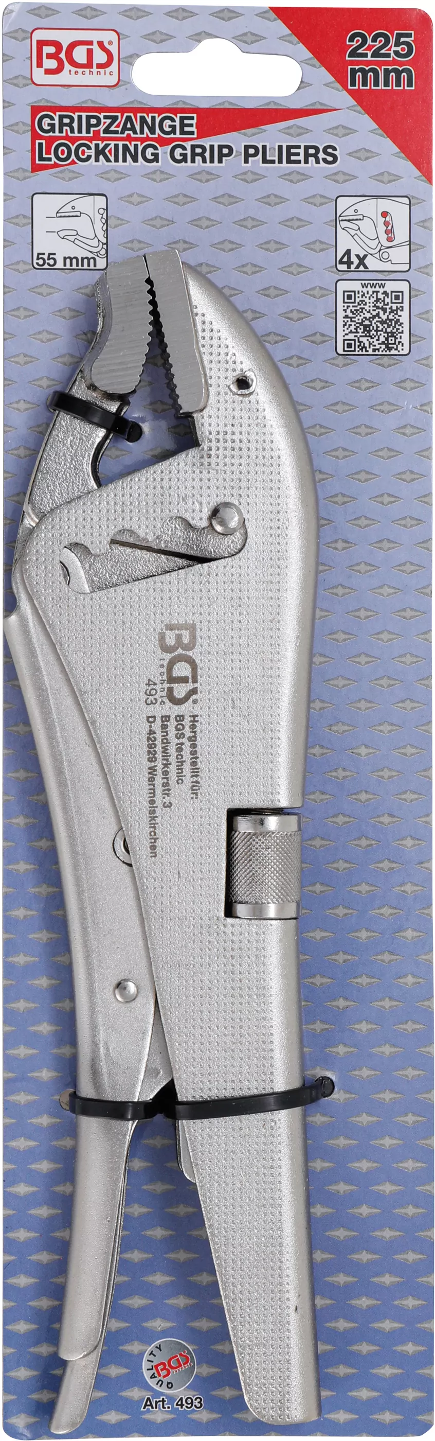 Gripzange | 4-fache Schnelljustierung | 225 mm