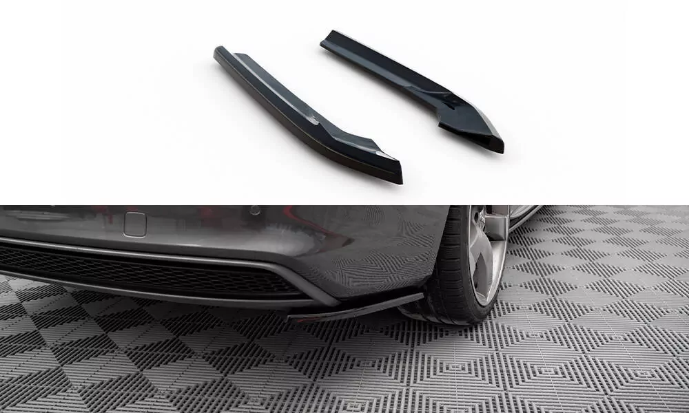 Heck Ansatz Flaps Diffusor V.2 Für Audi A4 S-Line Avant B8 Facelift Schwarz Hochglanz