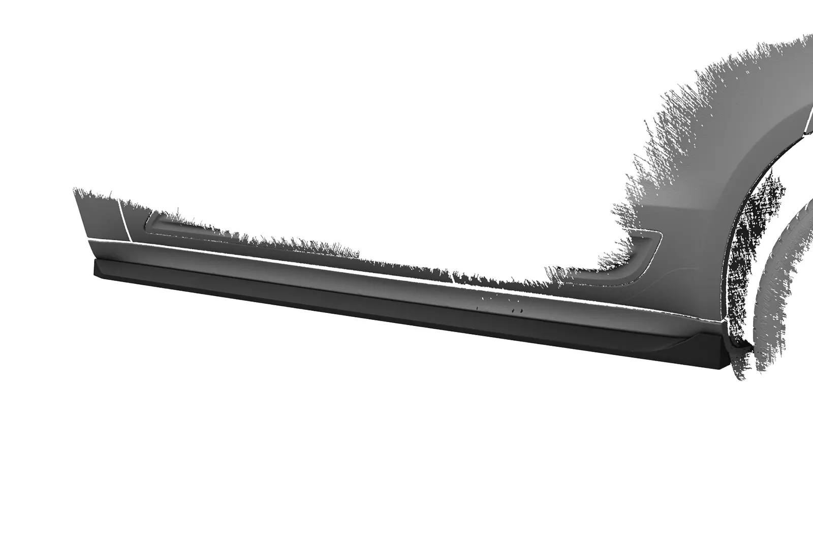 Seitenschweller für Porsche Macan (Typ 95B) (2.Facelift) SS558 Schwarz Strukturiert