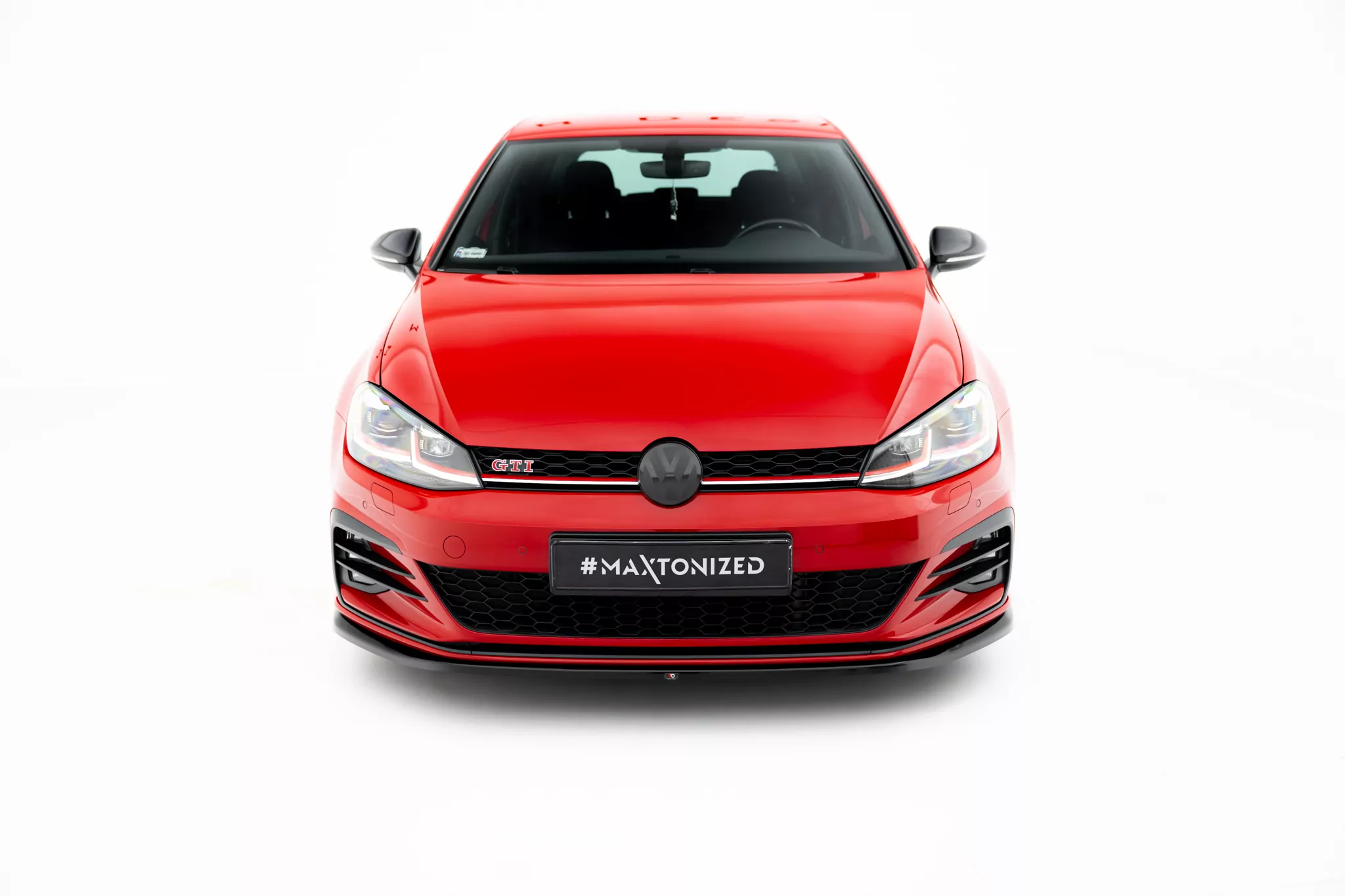 Front Ansatz V.4 Für Volkswagen Golf GTI Mk7 Facelift Schwarz Hochglanz