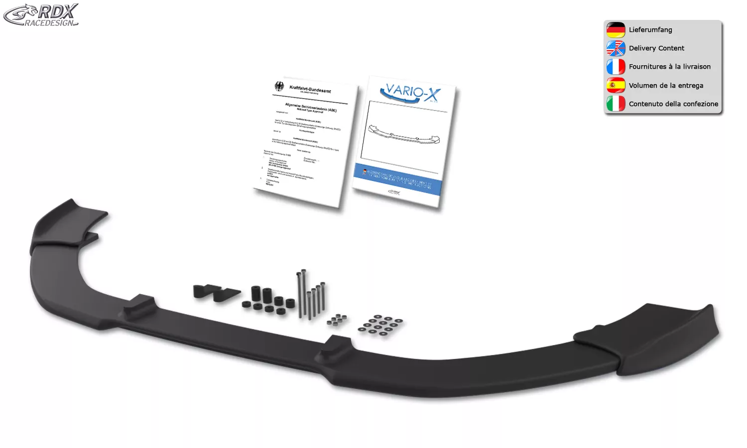 RDX Frontspoiler VARIO-X für OPEL Astra J OPC Frontlippe Front Ansatz Vorne Spoilerlippe