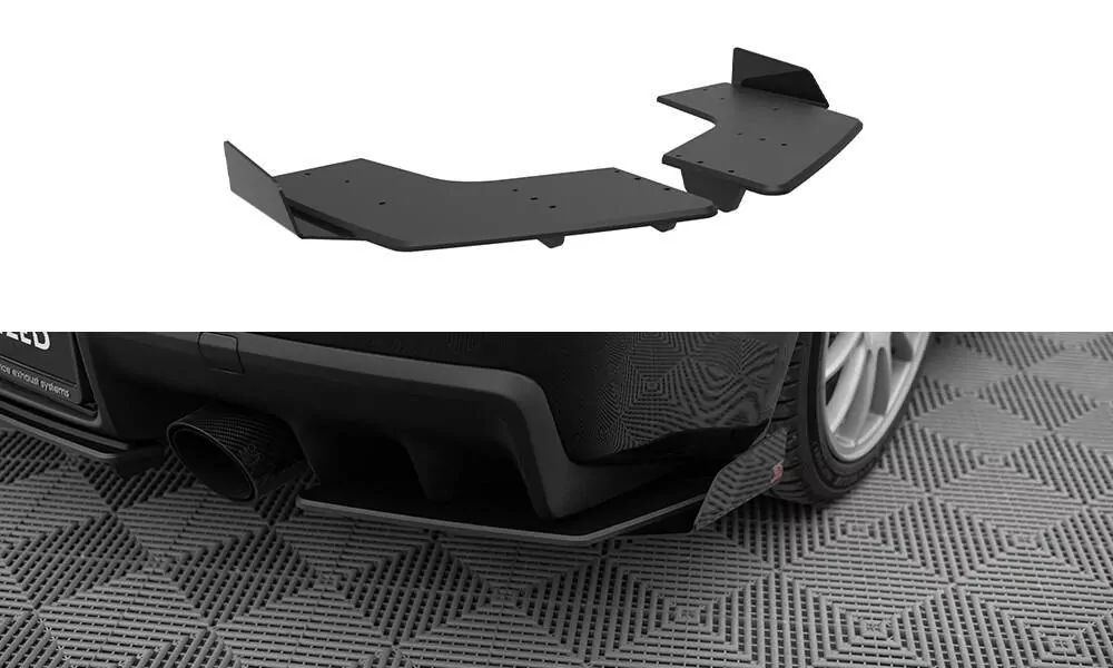 Street Pro Heck Ansatz Flaps Diffusor +Flaps Für Mitsubishi Lancer EVO X Schwarz Hochglanz