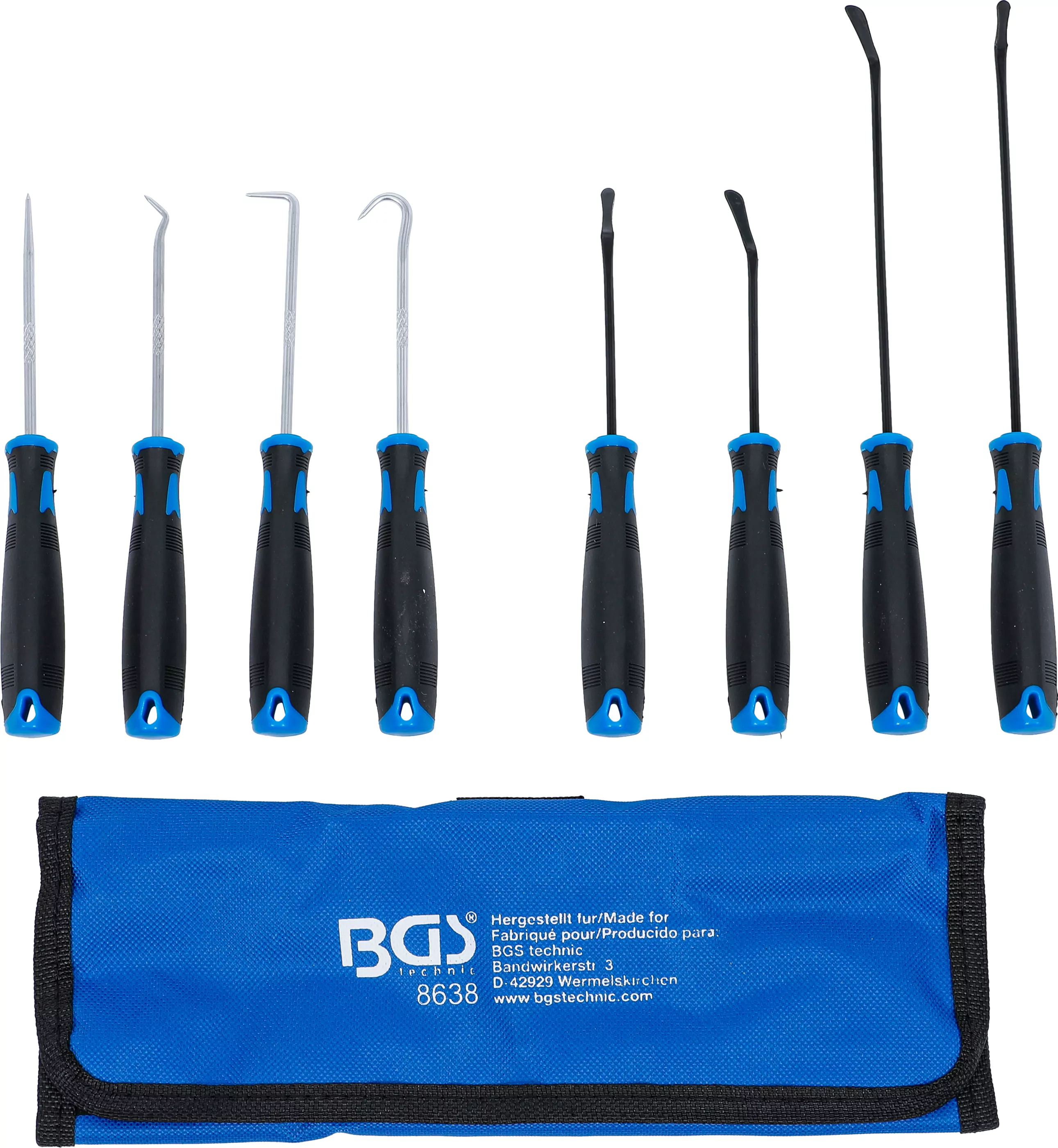 Haken-Satz mit geraden und abgerundeten Spitzen | 8-tlg.