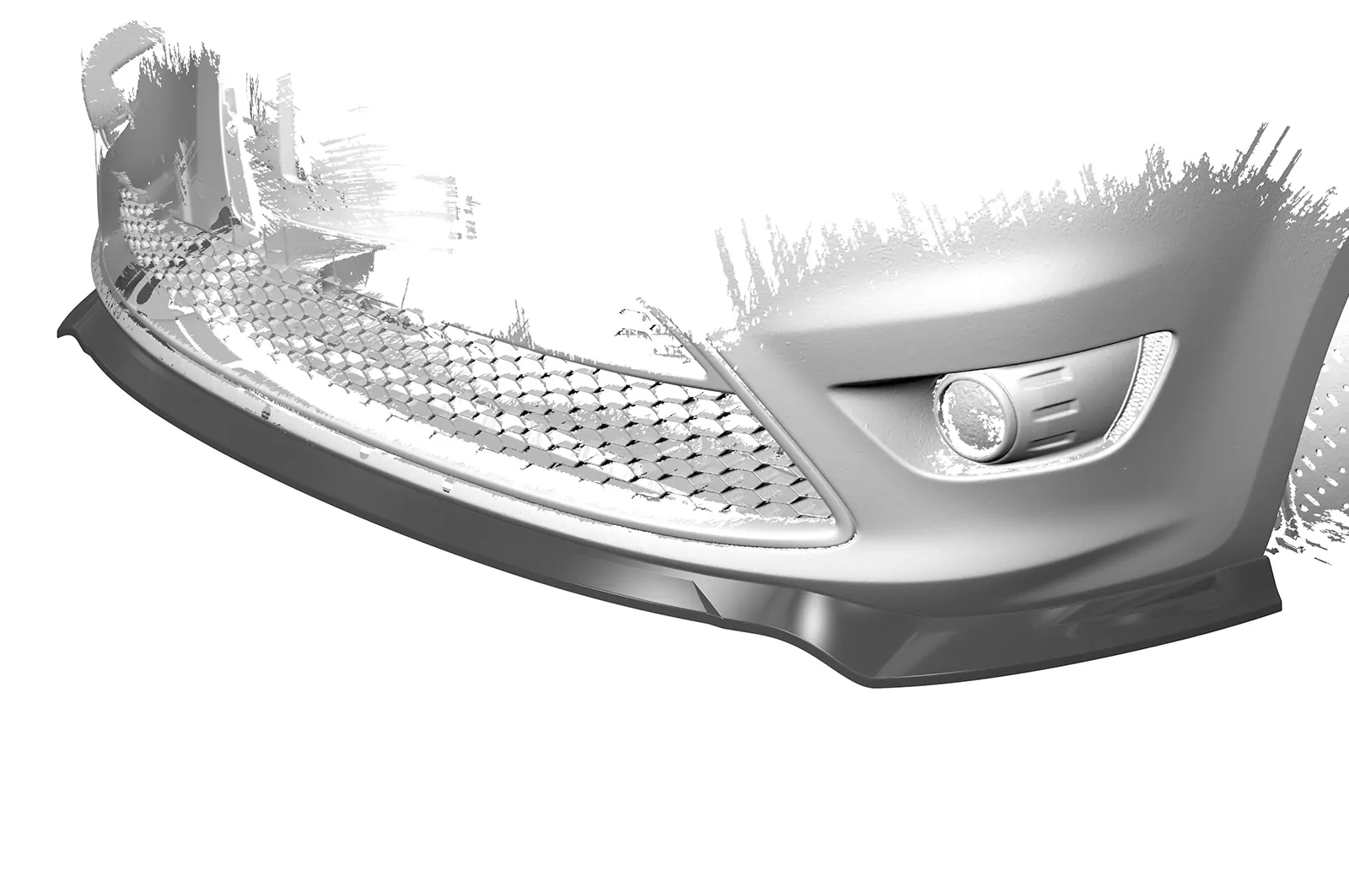 Cup-Spoilerlippe mit ABE für Ford Focus MK2 ST CSL509 Schwarz Strukturiert