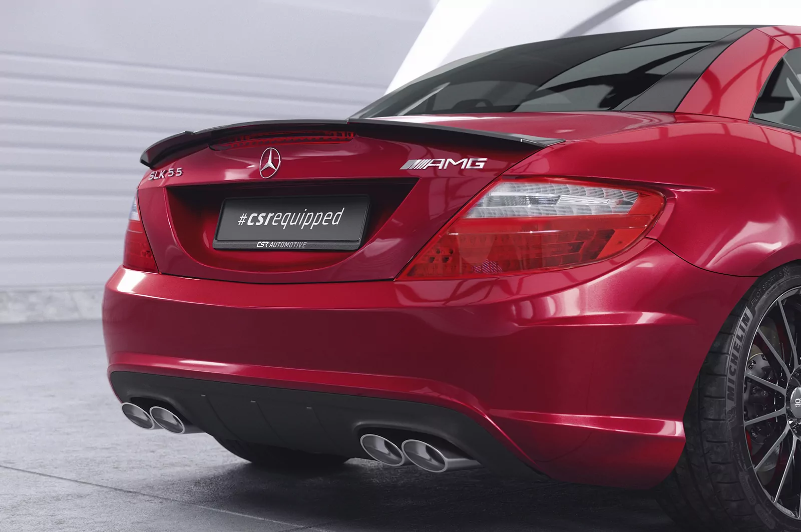 Heckflügel mit ABE für Mercedes Benz SLK / SLC R172 HF655 Strukturiert (schwarz matt)