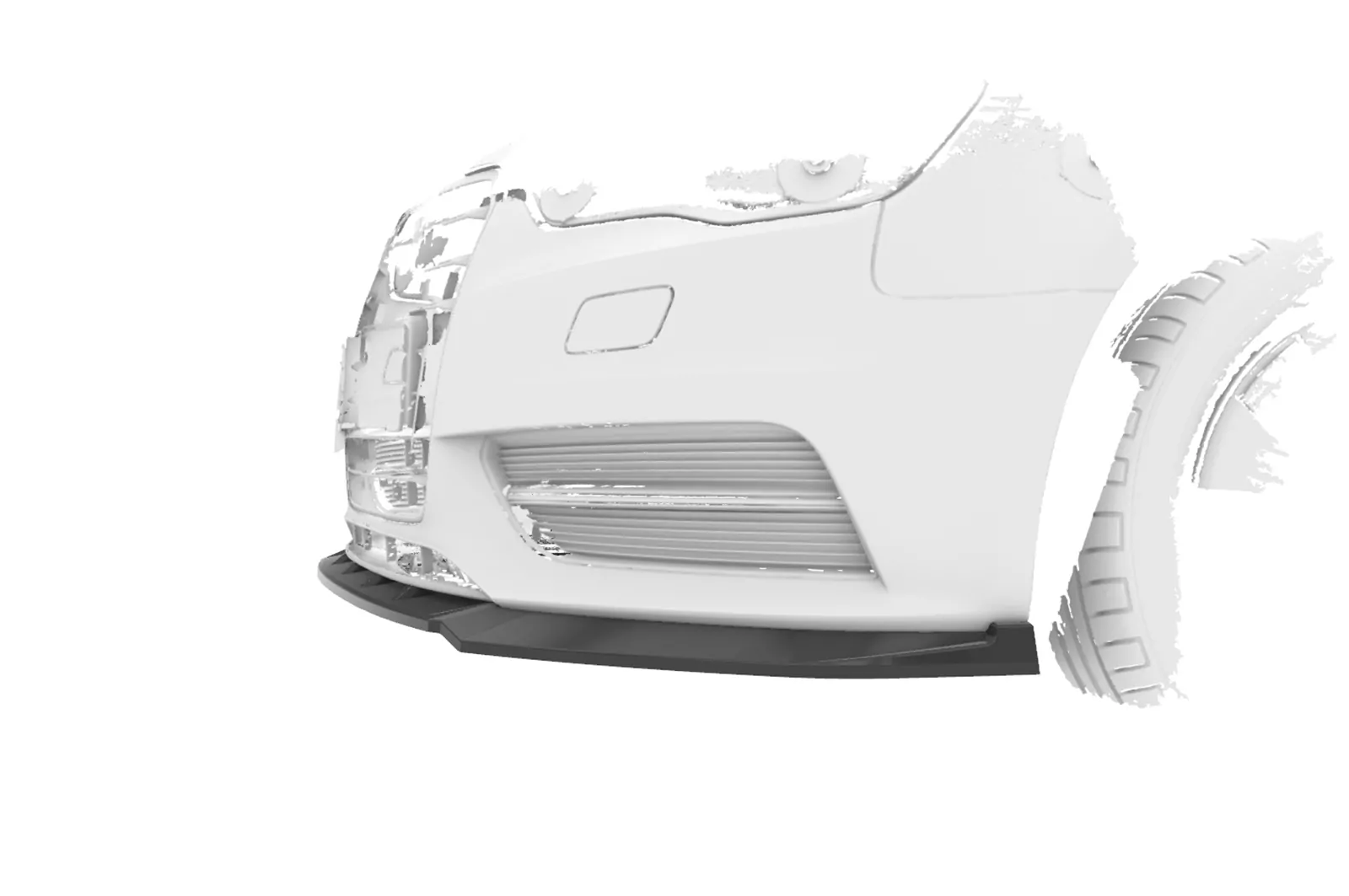 Cup-Spoilerlippe mit ABE für Audi A3 8V CSL870 Schwarz Strukturiert