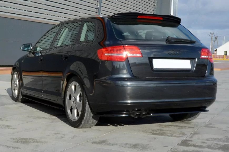 Heck Ansatz Flaps Diffusor Passend Für Diffusor Passend Für AUDI A3 SPORTBACK MK2 8P Vor FL Schwarz Hochglanz Schwarz Hochglanz