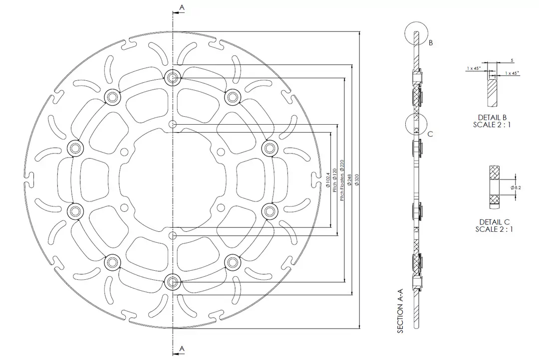 alpha Technik Bremsscheibe Omega-Design ABD33 vorne für Suzuki GSX-R 1000 /RR