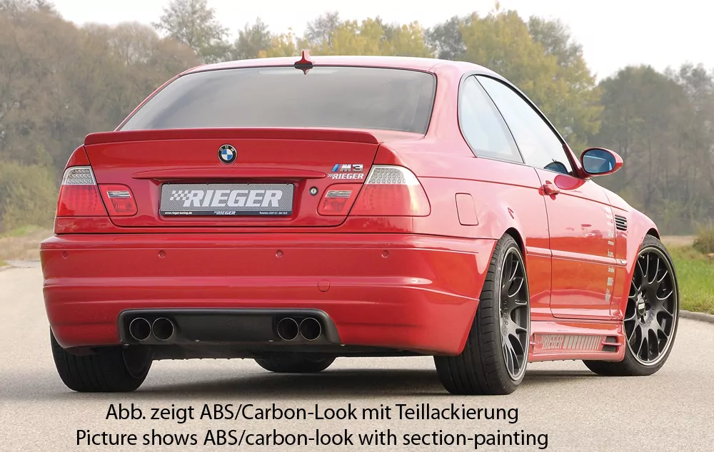 Rieger Heckschürzenansatz für BMW 3er E46 M3 - Cabrio 06.00- carbon optik