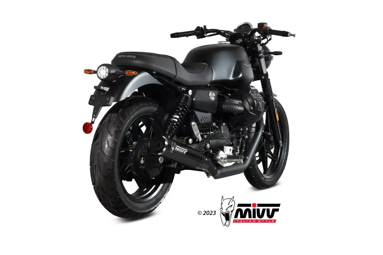 MIVV HR-1 Edelstahl Schwarz MOTO GUZZI V7 STONE 21-24