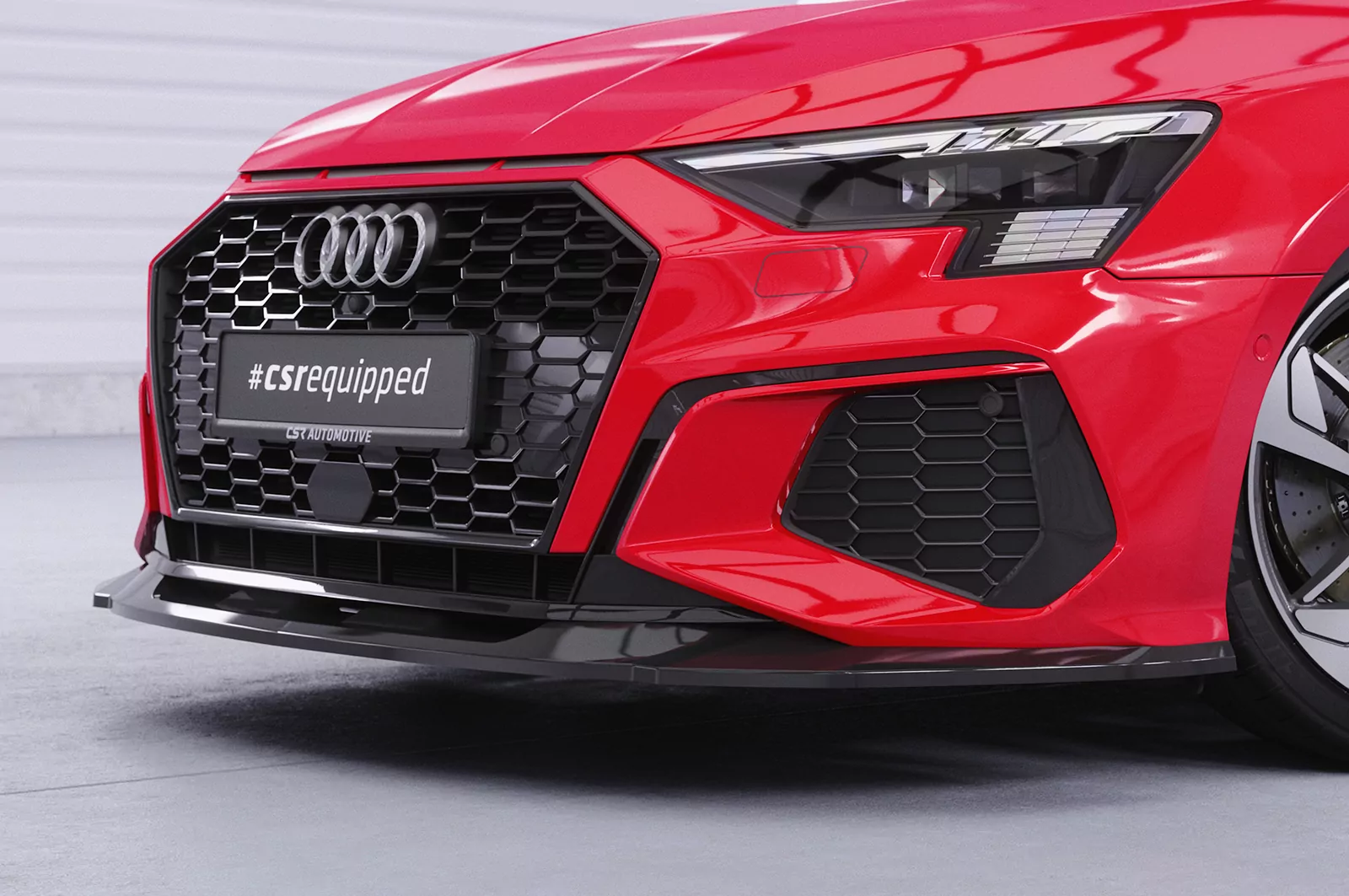 Cup-Spoilerlippe mit ABE für Audi A3 8Y S-Line / S3 8Y CSL483 Strukturiert (schwarz matt)