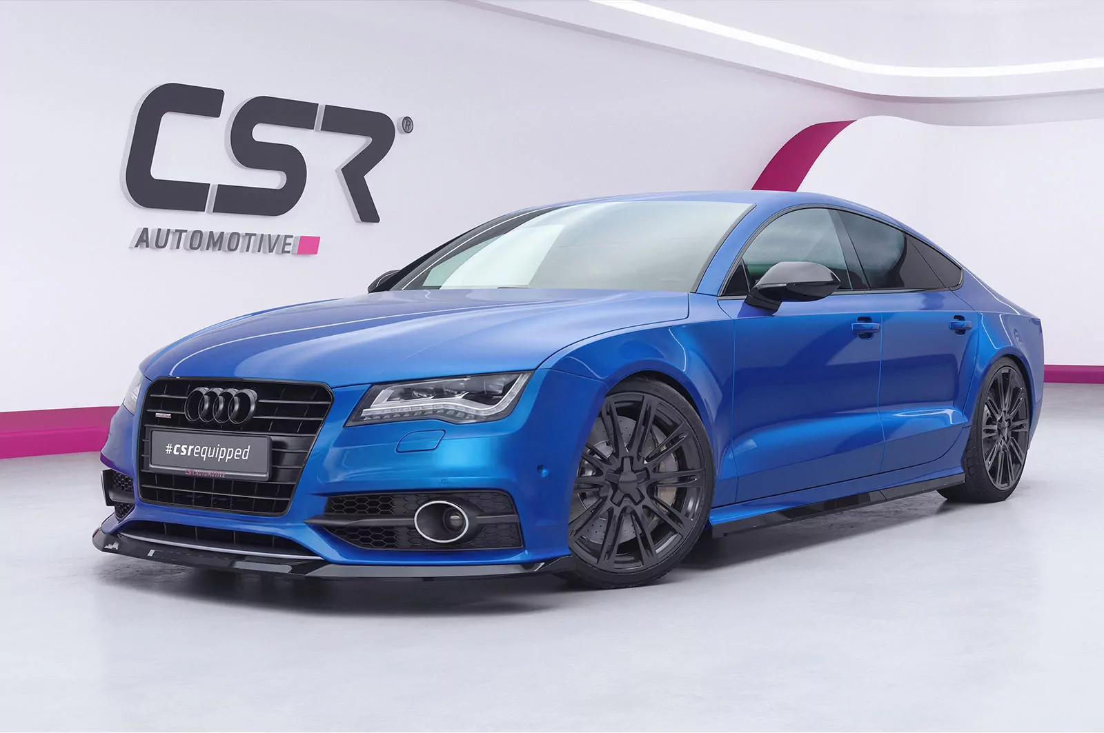 Cup-Spoilerlippe mit ABE für Audi A7 S-Line / S7 C7 (Typ 4G) CSL607 Schwarz Strukturiert