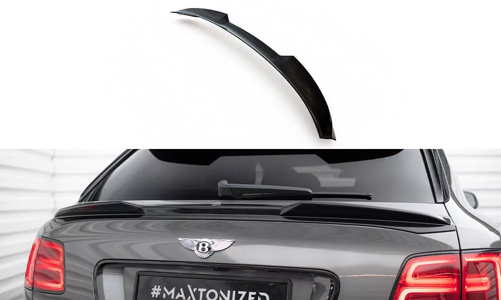Niedriger Spoiler CAP Für 3D Bentley Bentayga Mk1  Schwarz Hochglanz