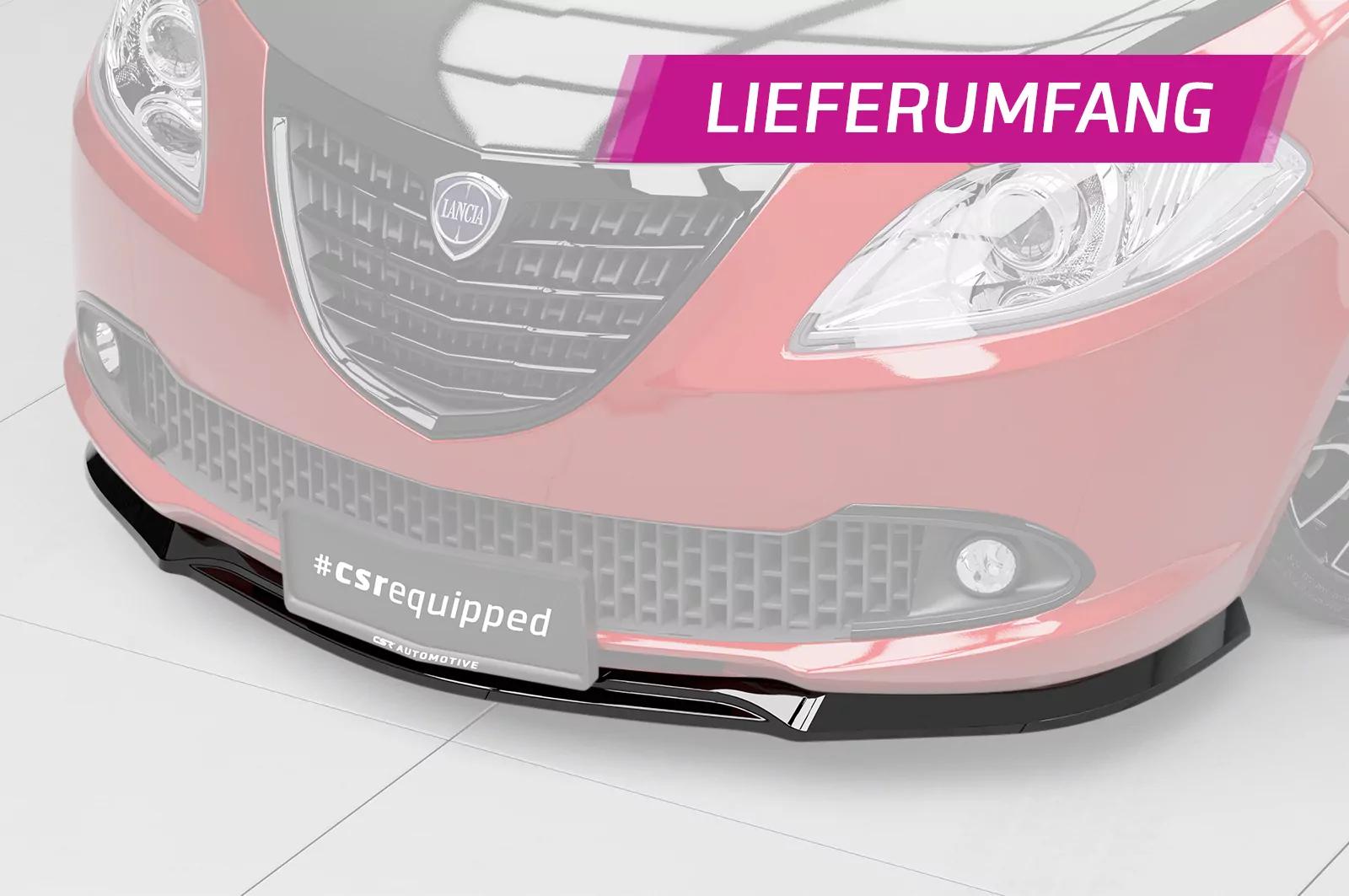 Cup-Spoilerlippe mit ABE für Lancia Ypsilon (846) CSL792 Schwarz Strukturiert