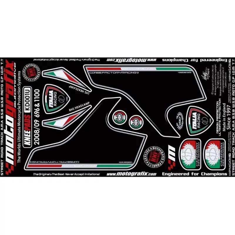 Motografix Tankschutz Knie Pads Ducati Monster 696/796/1100 2008- KD001U