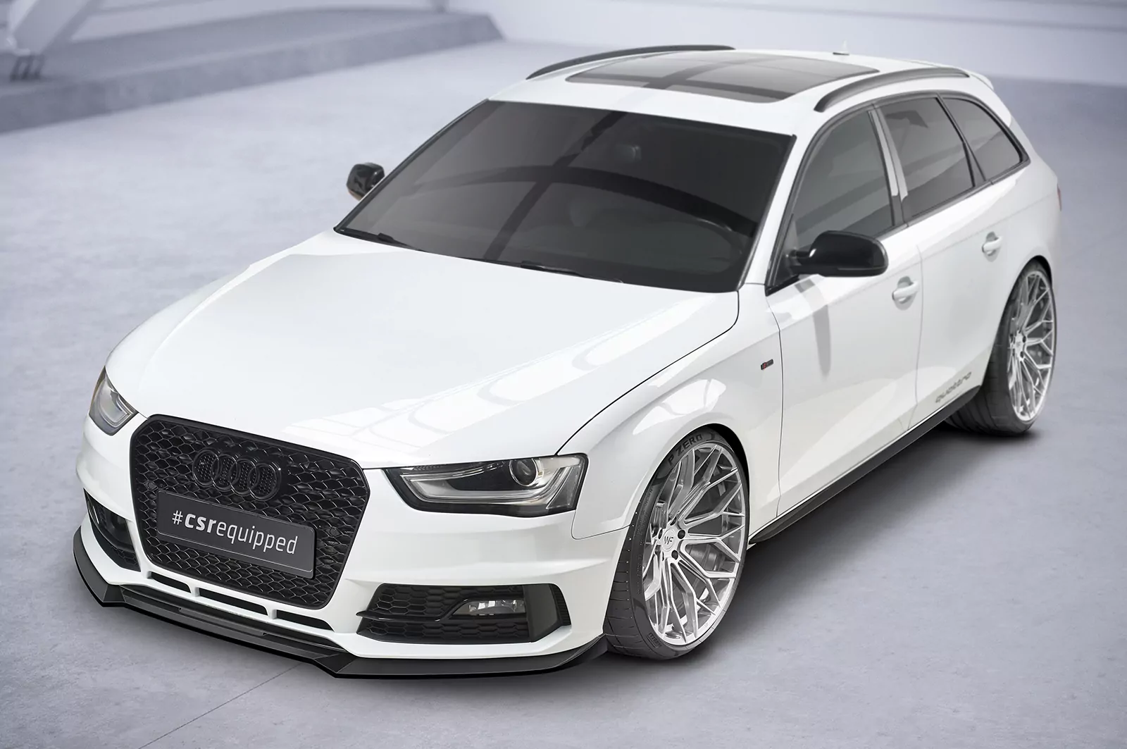 Cup-Spoilerlippe mit ABE für Audi A4 B8 (Typ 8K) CSL723 Schwarz Strukturiert