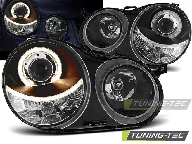 HEADLIGHTS ANGEL EYES BLACK fits VW POLO 9N 11.01-04.05