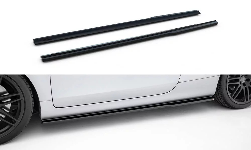 Seitenschweller Ansatz Passend Für Passend Für Audi TT S Mk2 (8J) Schwarz Hochglanz Schwarz Hochglanz