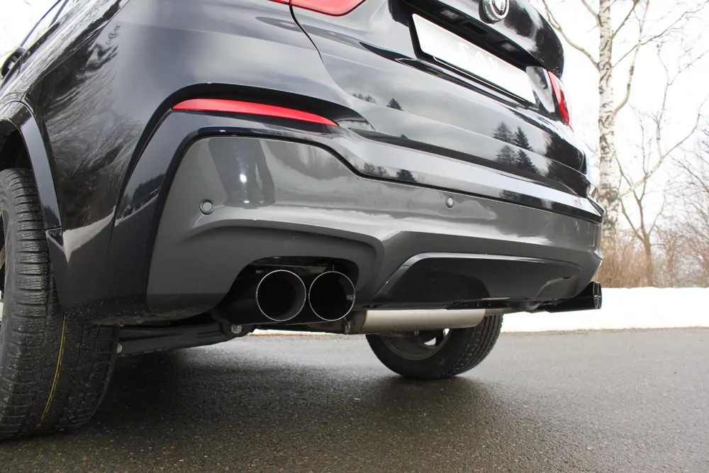 BMW X4 F26 - 35i 35d  Endschalldämpfer quer Ausgang rechts/links - 2x90 Typ 25 rechts/links Schwarz
