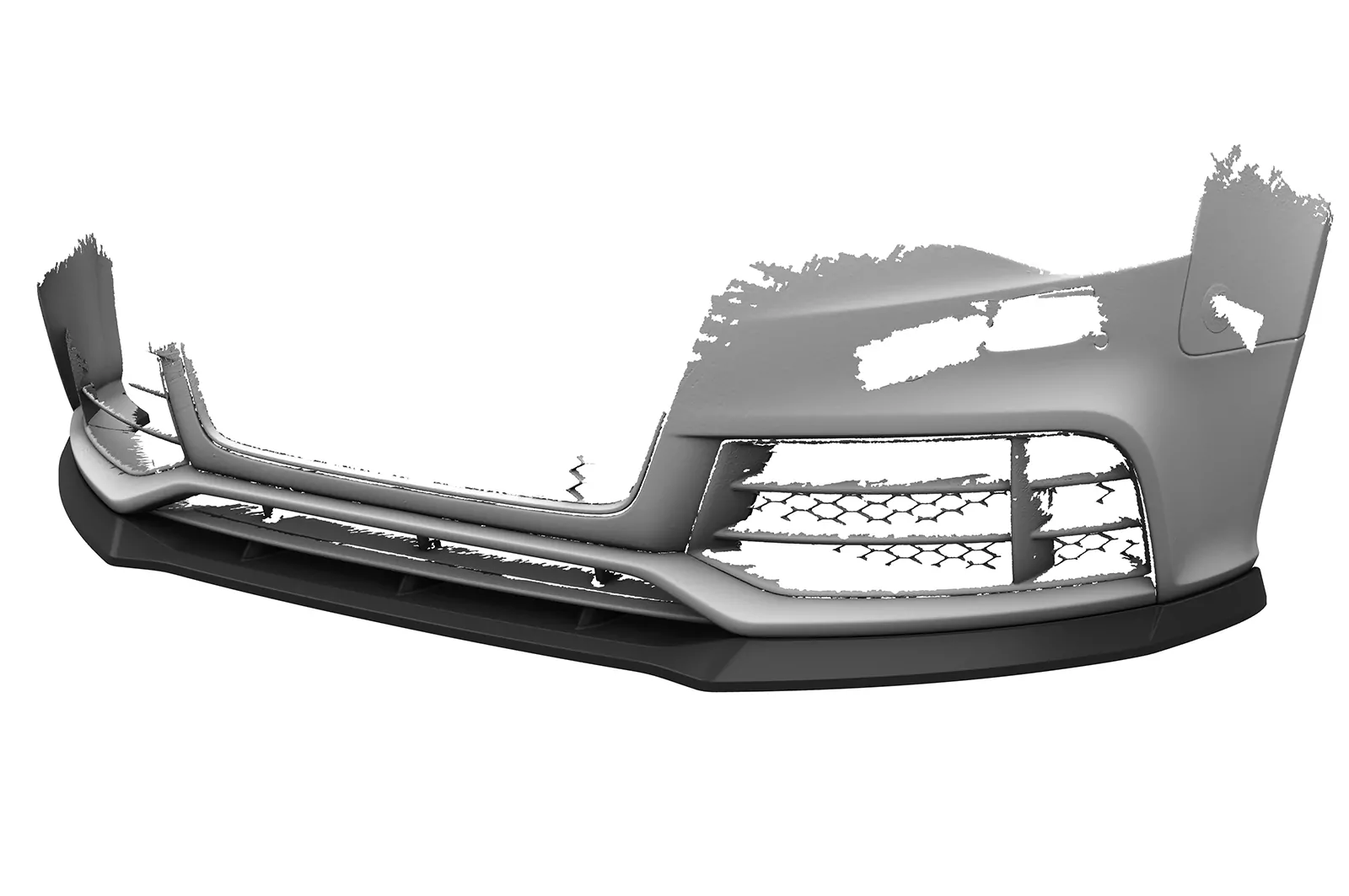 Cup-Spoilerlippe mit ABE für Audi RS5 (8T) CSL837 Schwarz Strukturiert