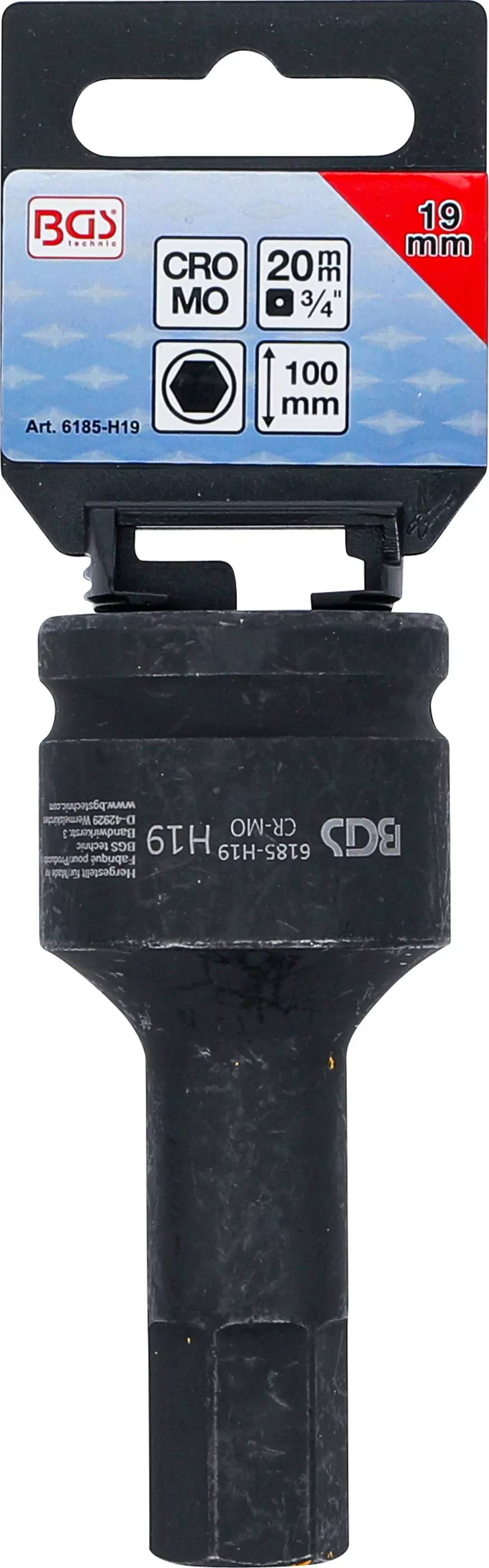 Kraft-Bit-Einsatz | Länge 100 mm | Antrieb Innenvierkant 20 mm (3/4") | Innensechskant 19 mm