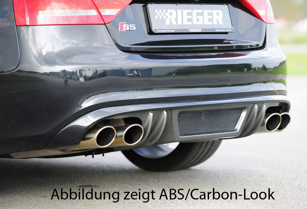 Rieger Heckeinsatz für Audi A5 S5 (B8/B81) - Sportback 06.07-07.11 (bis Facelift) carbon optik