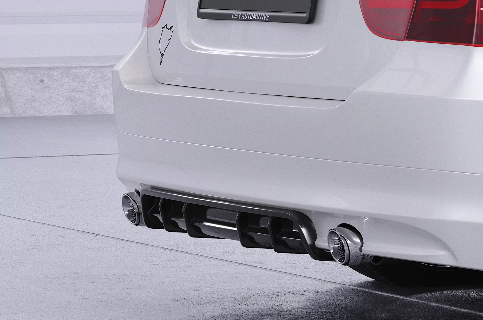 Heckansatz für BMW 3er E90 / E91 HA435 Schwarz Strukturiert