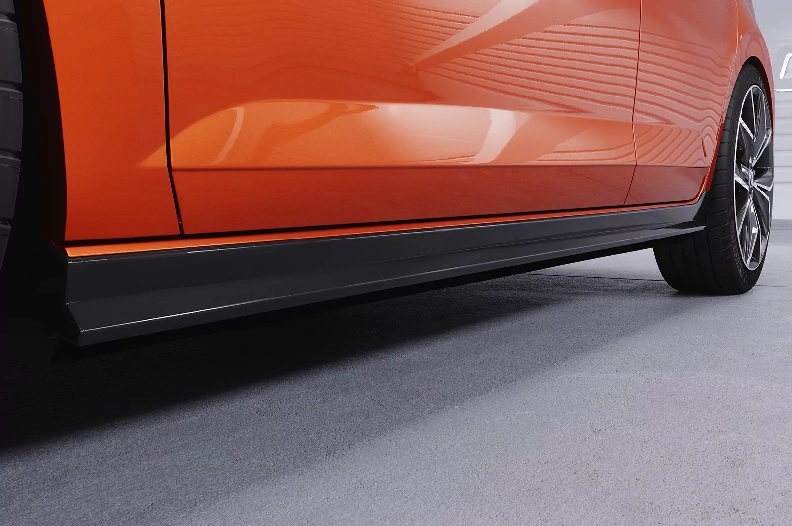 Seitenschweller für VW Polo VI 2G Typ AW SS462 Strukturiert (schwarz matt)