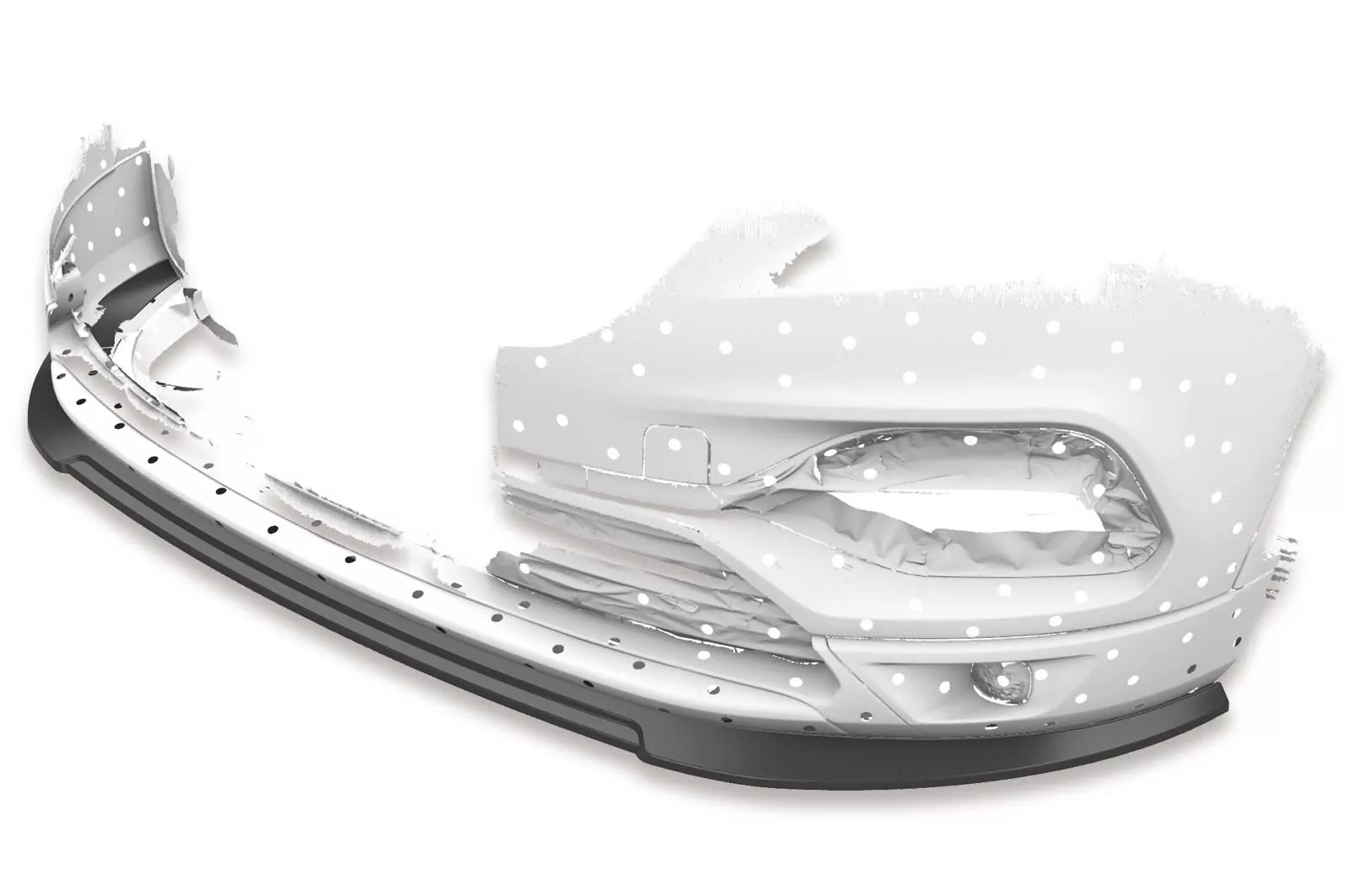 Cup-Spoilerlippe mit ABE für Opel Grandland X CSL441 Schwarz Strukturiert