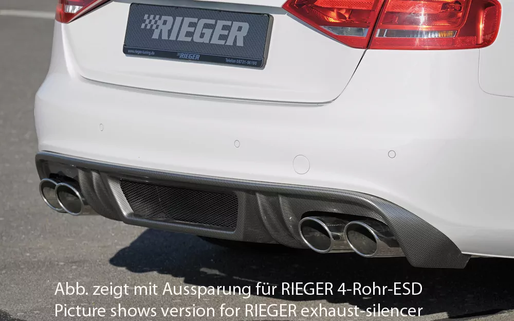 Rieger Heckeinsatz für Audi A4 (B8/B81) - Avant 11.07-12.11 (bis Facelift) carbon optik