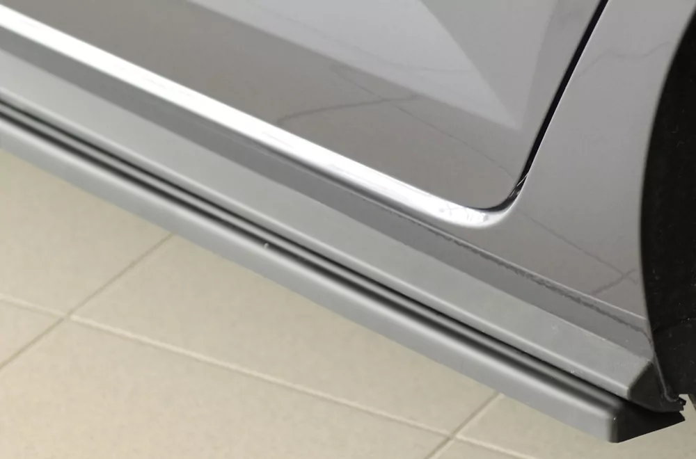 Rieger Seitenschweller links ansatz matt schwarz für VW Polo (AW) R-Line 5-tür. 06.17-05.21 (bis Facelift)