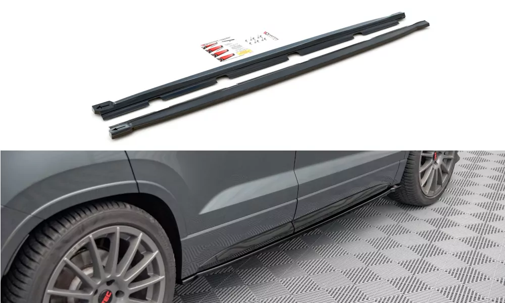 Seitenschweller Ansatz Für Cupra Ateca Mk1 / Mk1 Facelift Schwarz Hochglanz