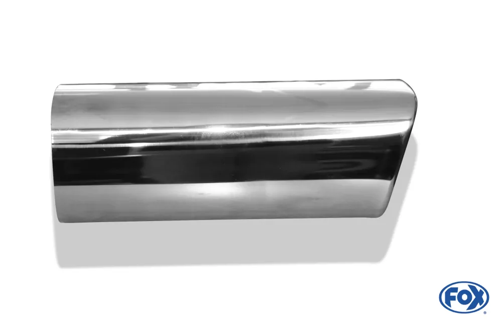 Anschweißendrohr Typ 70  110x110 mm / Länge: 300 mm  - rechteckig abgerundet / eingerollt / 15°abgeschrägt / ohne Absorber