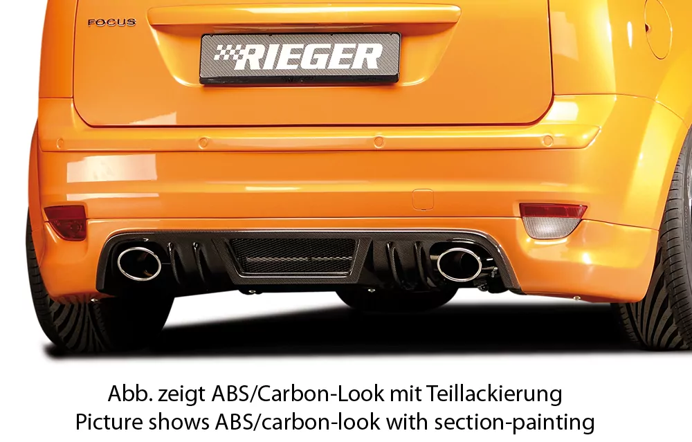 Rieger Heckschürzenansatz für Ford Focus 2 - 3-tür. 07.04-01.08 (bis Facelift) carbon optik