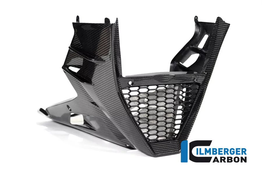 Ilmberger Carbon Motorspoiler komplett lange Version matt für Aprilia Tuono V4 2021-