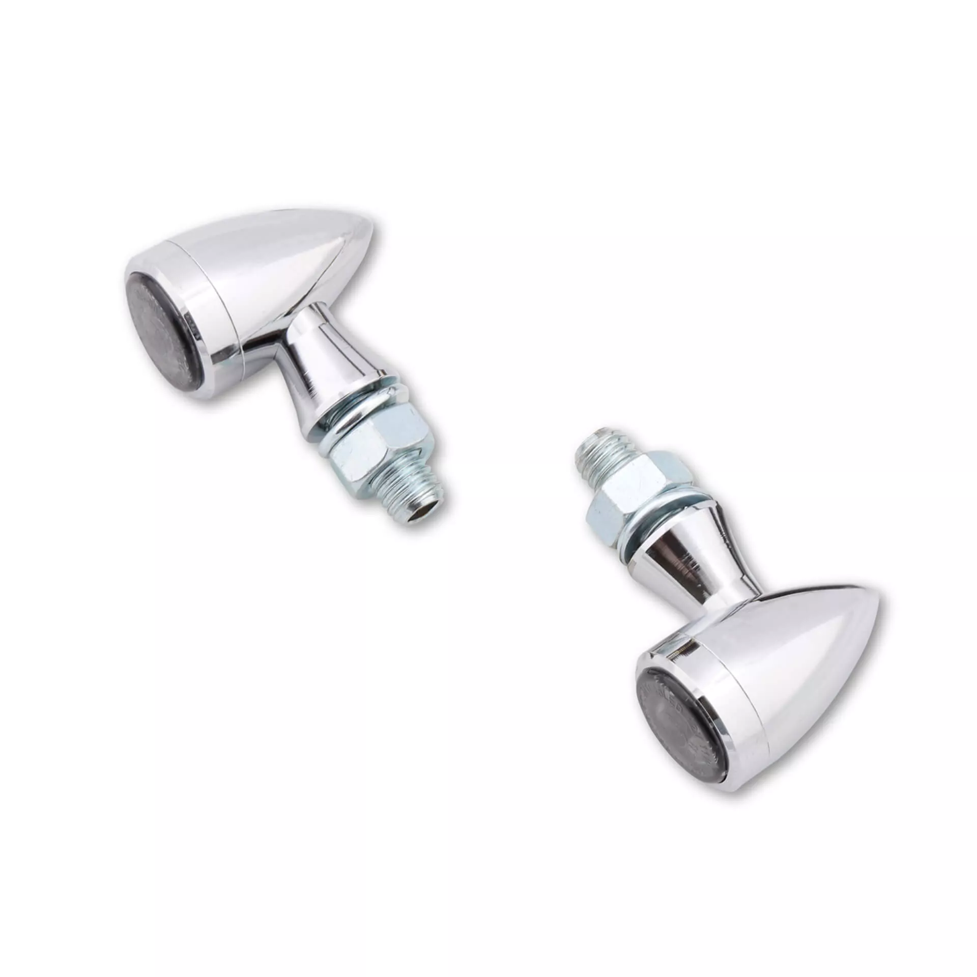 HIGHSIDER Smart Sixteen-Bullet LED Blinker Gehäuse Chrom / Linse Rauchgrau (Paar), Vorn & Hinten