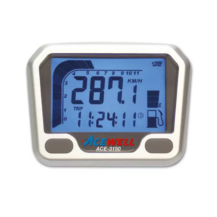 Multifunktionelles Digitalinstrument in silber Tacho-Drehzahlmesser-Uhr-Tankanzeige