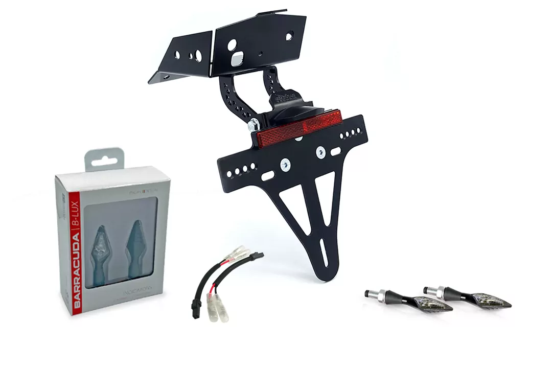 alpha Technik Kennzeichenhalter-Blinker-Kit X-LED (vorne + hinten) für KTM 690 SMC R; ab Modelljahr 2019-