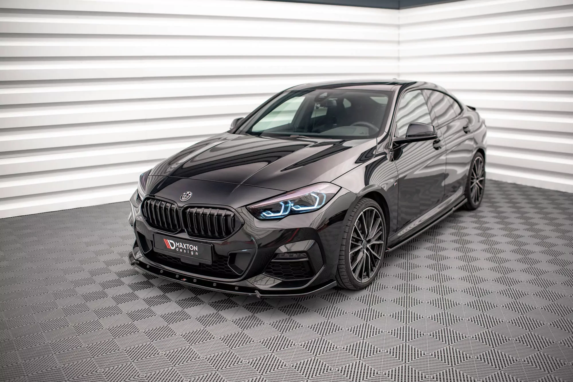 Front Ansatz V.2 Für BMW 2 Gran Coupe M-Paket / M235i F44 Schwarz Hochglanz